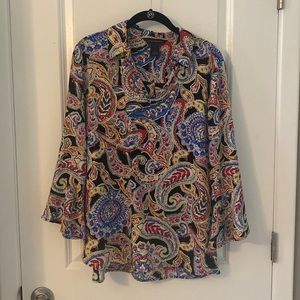 Investments women’s multicolored blouse top size large